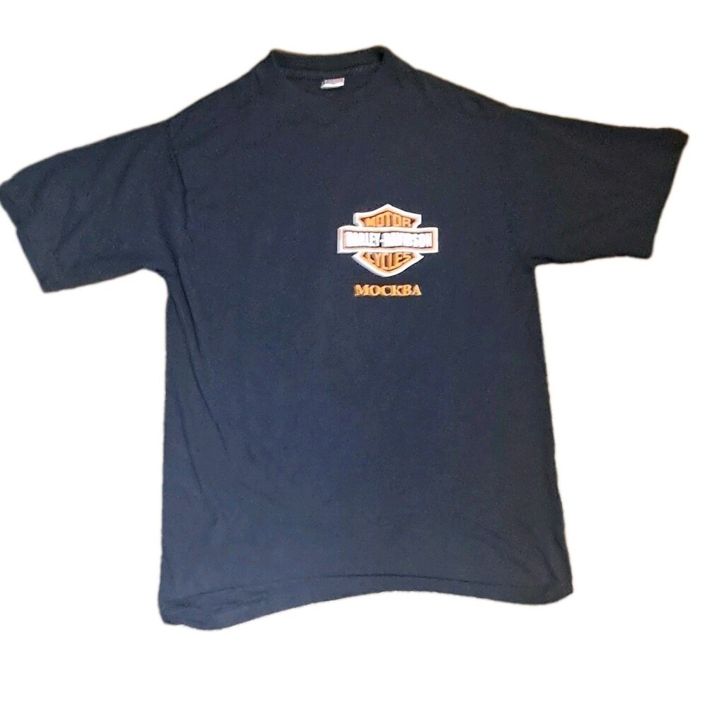 Vintage 90s Harley Davidson Shirt Men's XL Moscow Russia Mockba